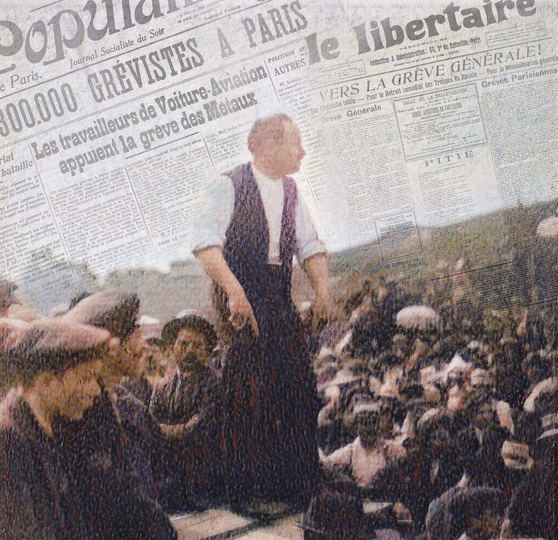 Photo d'un militant lors des grèves de 1919