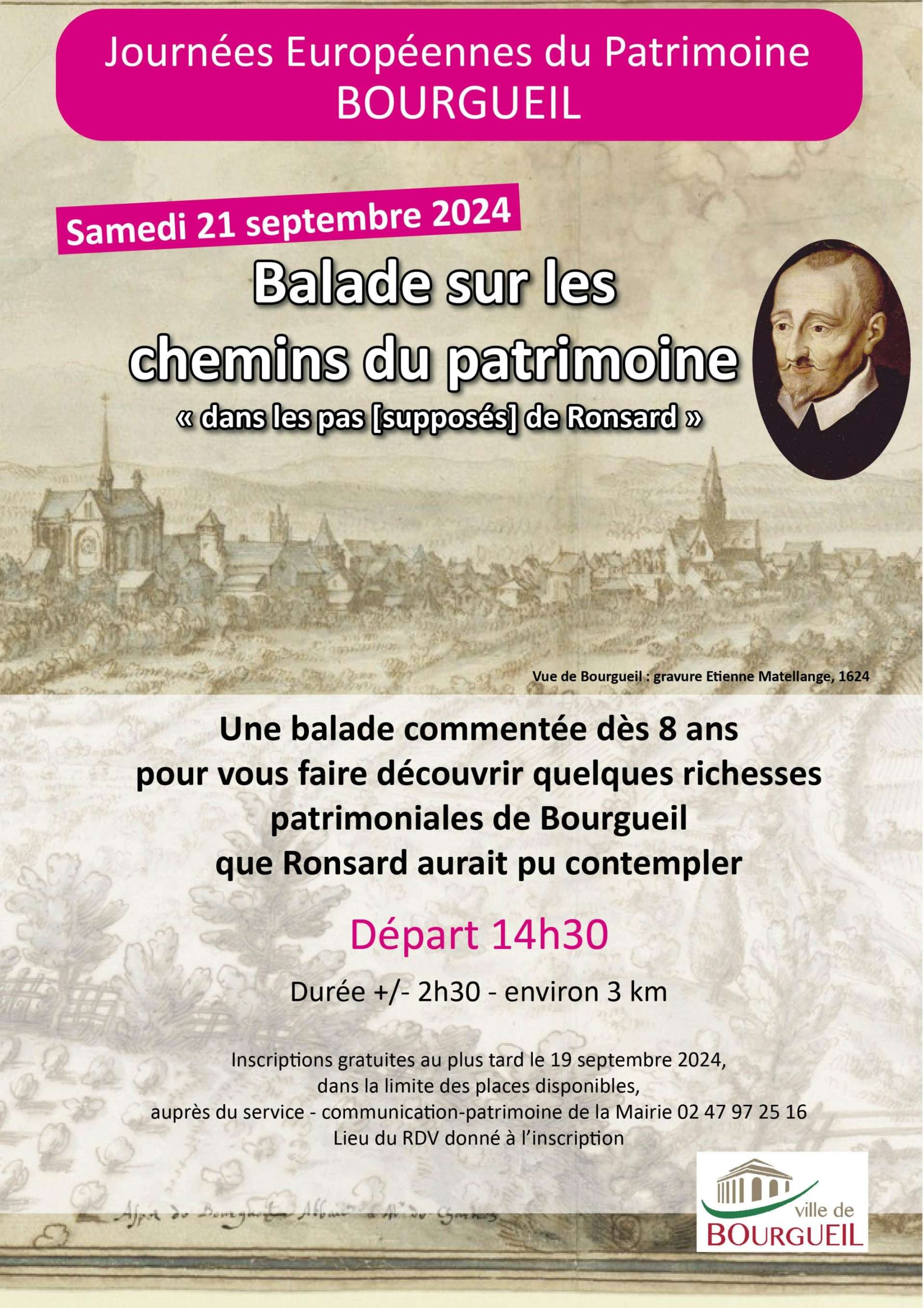 Balade dans les pas supposés de Ronsard samedi 21 septembre à Bourgueil