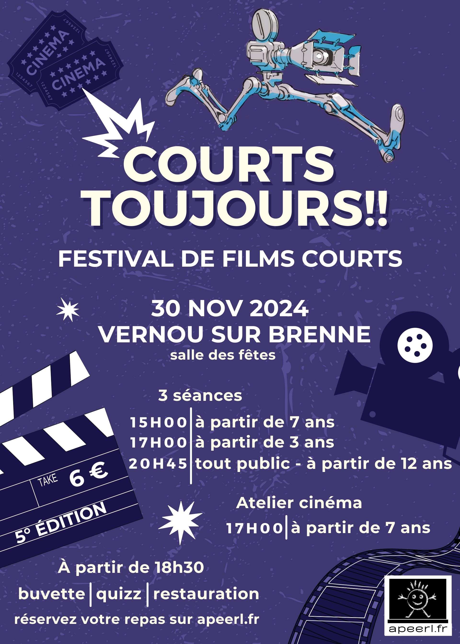 Affiche festival court métrage 2024 a Vernou sur Brenne