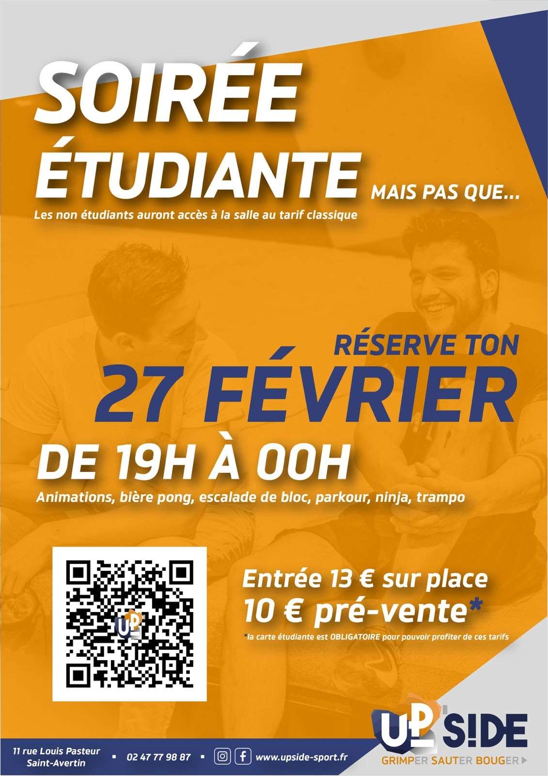 Affiche soirée étudiante le 27 février 2025