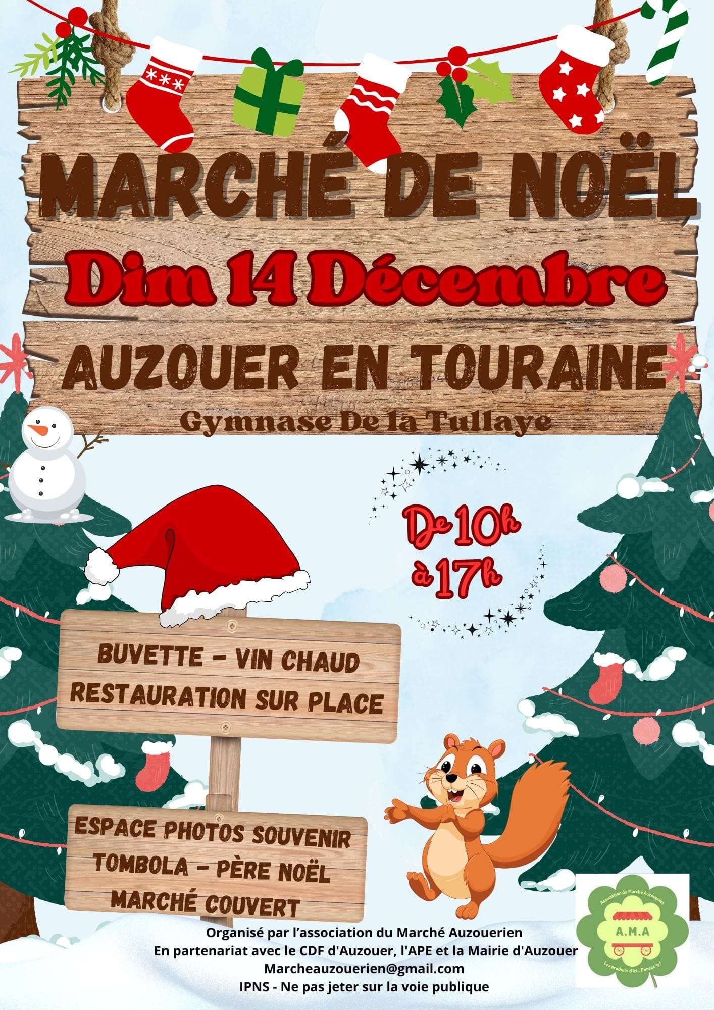 marché de noël Auzouer en Touraine 14 déc 2025