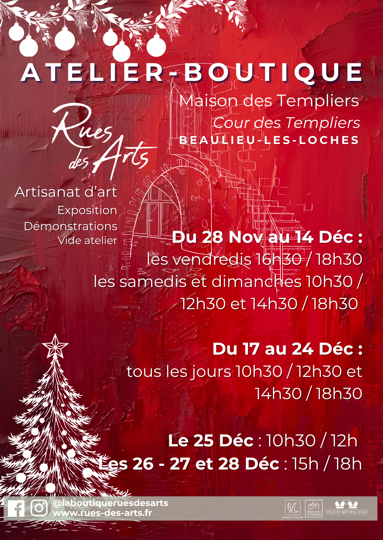 boutique éphémère, cadeaux, artisanat d'art, art, Noël, exposition, cadeau original, Beaulieu-lès-Loches